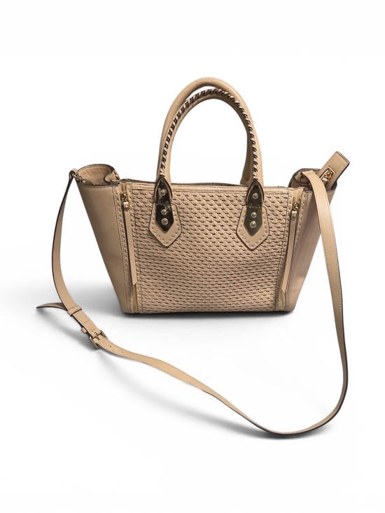 henri bendel Handbags - Henri Bendel Blush Color Woven Leather Satchel Handbag with Removable Strap